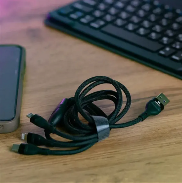 Універсальний зарядний кабель 3 в 1 Type-C/Micro-USB/Lightning UR521 фото