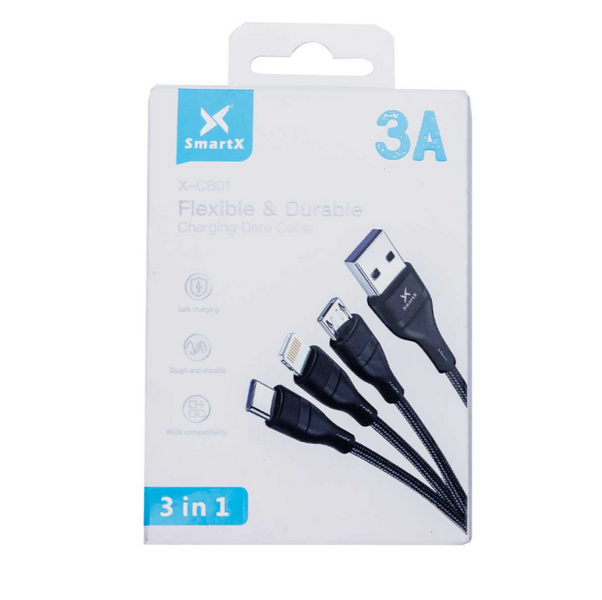 Універсальний зарядний кабель 3 в 1 Type-C/Micro-USB/Lightning UR521 фото