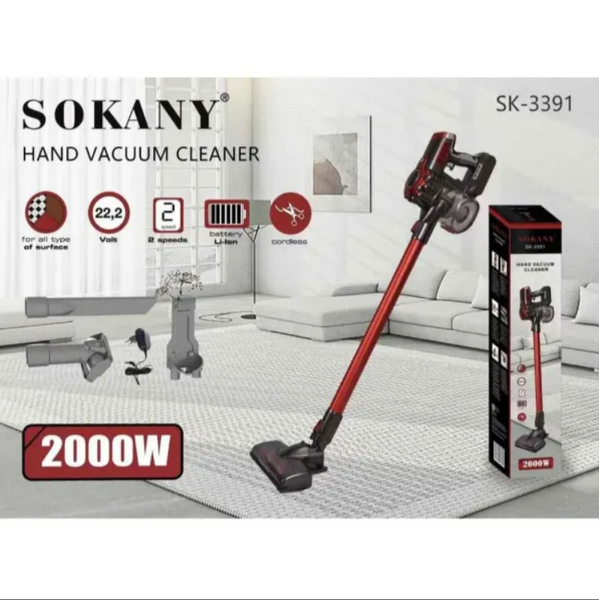 Пилосос вертикальний SOKANY SK-3391 акумуляторний 2000 Вт SK3391R фото