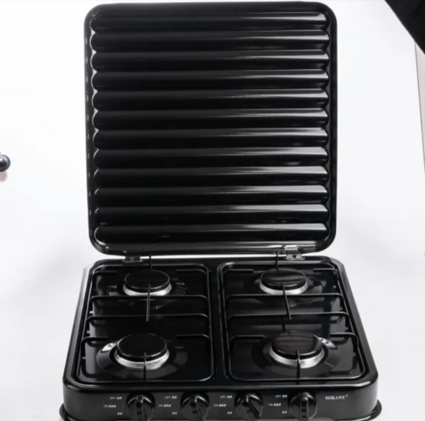 SOKANY SK-6004 4 конфорки &ndash; компактна настільна плита на балонний газ  SK-6004-Black3 фото